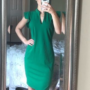 Emerald Green New York & Company Flutter sleeve Sheath Dress